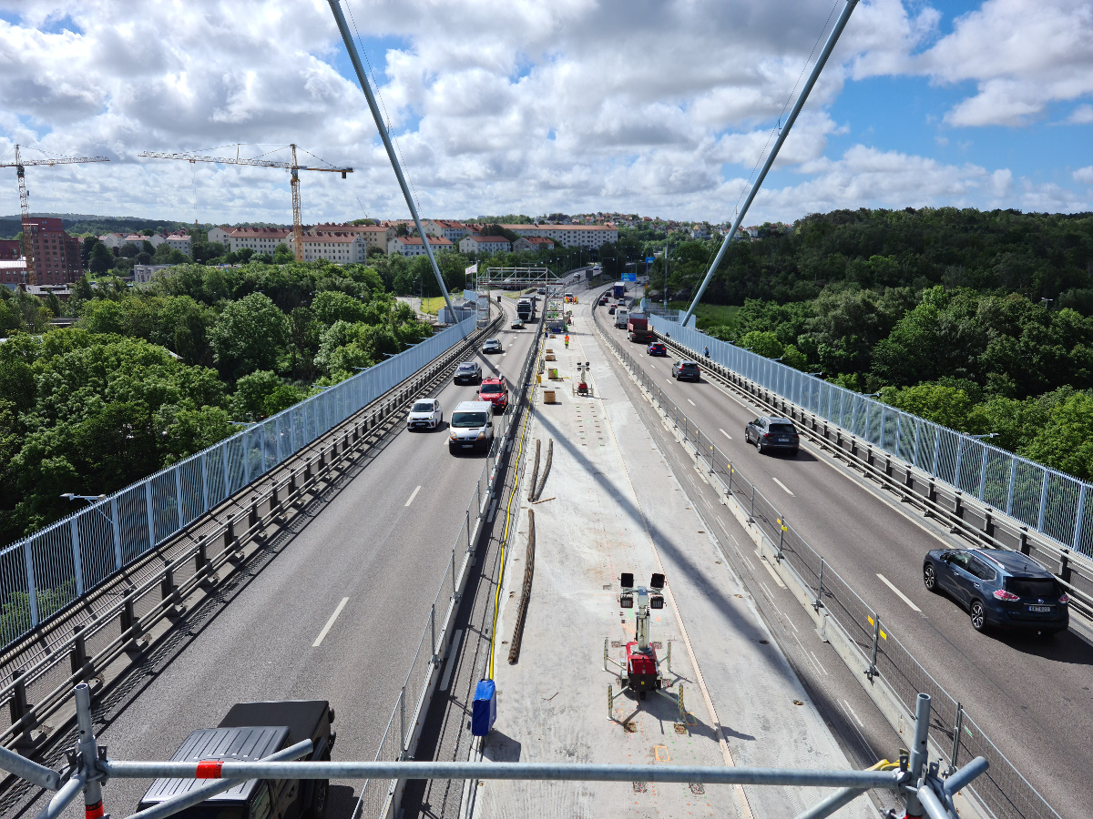 Prace renowacyjne i żelbetowe mostu Älvsborgsbron w Göteborgu, Röda Sten (Szwecja)