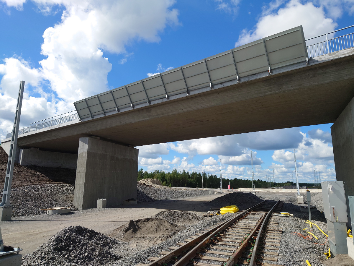 Roboty betonowe 4 mostów, projekt Norrbotniabanan NBE 1603 w Umeå (Szwecja)